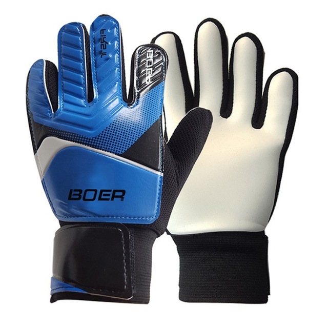 

BOER Outdoor Football Anti-slip Embossed Gloves for Entry-level Children Goalkeeper, Size:M(Blue)