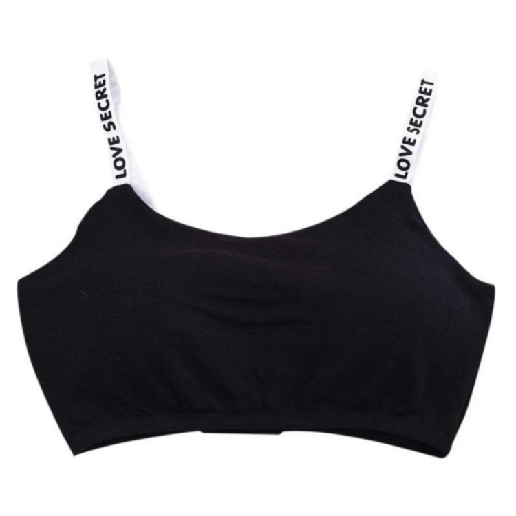 

Casual Letter Print Bra Fitness Breathable Women Bra, Cup Size:One Size(Black)