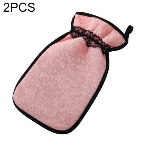 

2 PCS Shower Bath Gloves Exfoliating Wash Skin Spa Massage Bathroom Cleaning Tools(Pink)