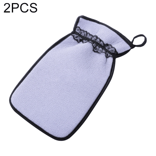 

2 PCS Shower Bath Gloves Exfoliating Wash Skin Spa Massage Bathroom Cleaning Tools(Purple)