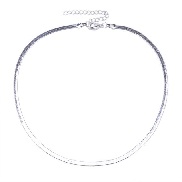 

Fashion Flat Snake Sequins Necklace(Silver)