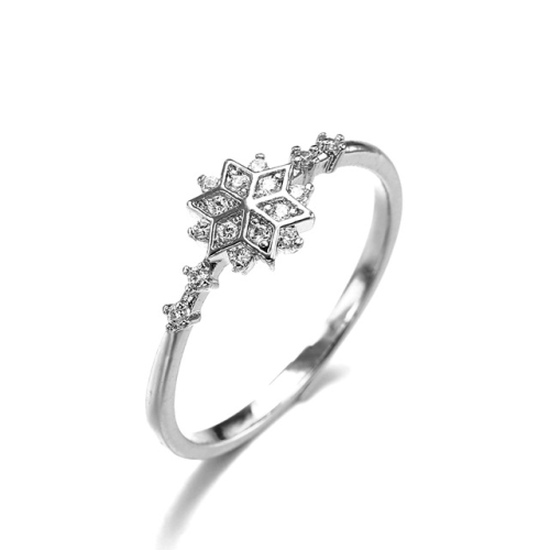 

Women Sample Style Cute Snowflake Rings, Ring Size:6(silver)