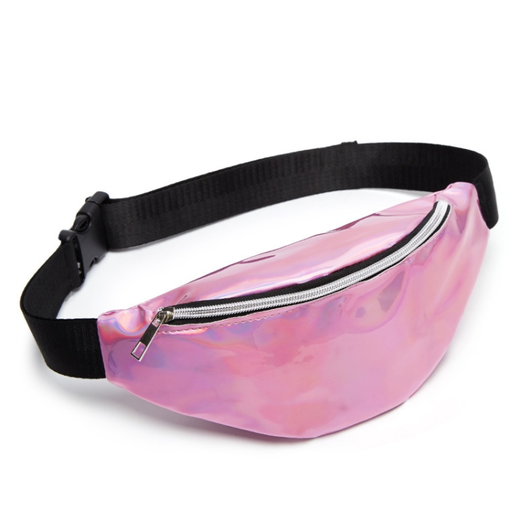 

Multi-function Punk Bag Laser Shoulder Bag Women Waist Bag(Pink)