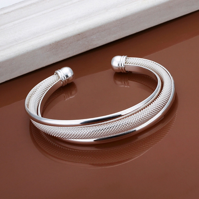 

Women Two-wire Silver Plated Open Bracelet(WG2328)