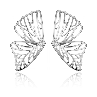 

Metal Hollow Butterfly Drop Dangle Earring for Women(silver)