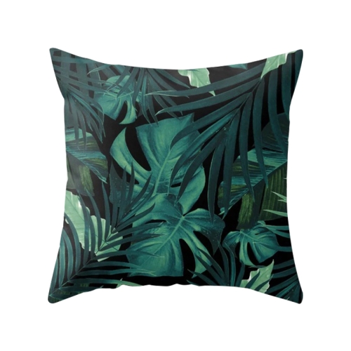 

Tropical Plants Pillow Case Polyester Decorative Pillowcases Green Leaves Throw Pillow Cover Square 45CM x45CM(37)