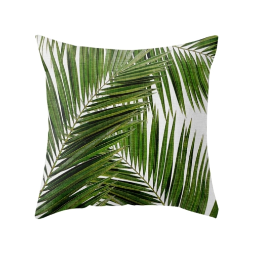 

Tropical Plants Pillow Case Polyester Decorative Pillowcases Green Leaves Throw Pillow Cover Square 45CM x45CM(24)