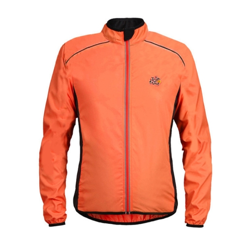 

Reflective High-Visibility Lightweight Sports Jacket Packable Windproof Long Sleeve Sportswear, Size:XXXXL(Orange)