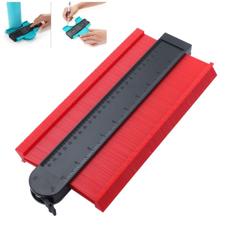 

10 Inch Self-locking Contour Gauge Encryption Widens Arc Measuring Ruler(Red)