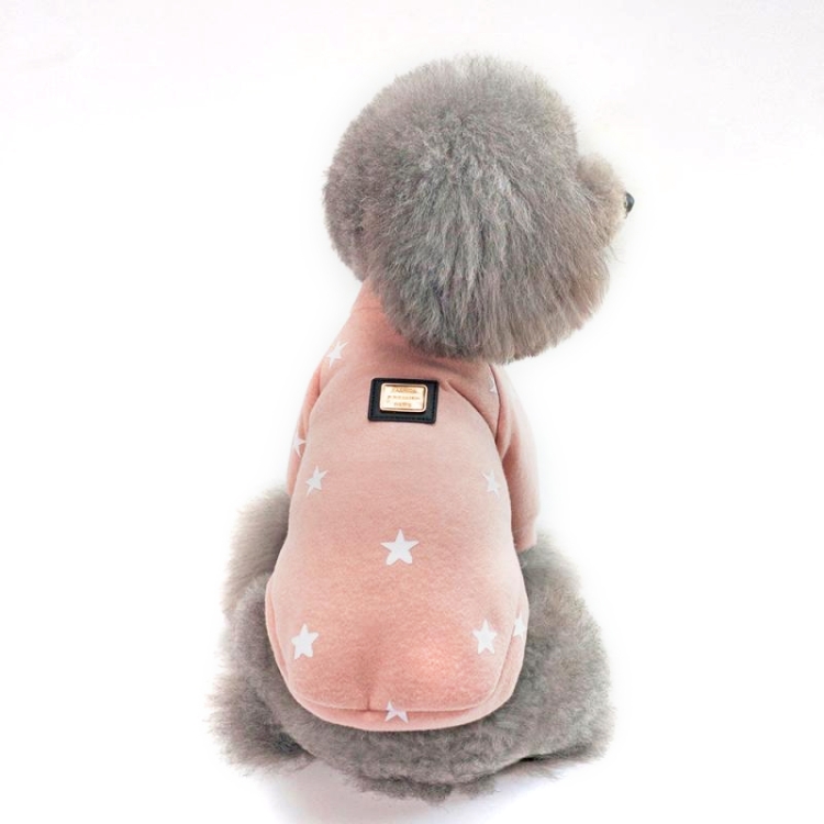 

Pet Fall and Winter Five-pointed Star Pattern Sweater Pet Warm Clothes, Size:XL(Pink)