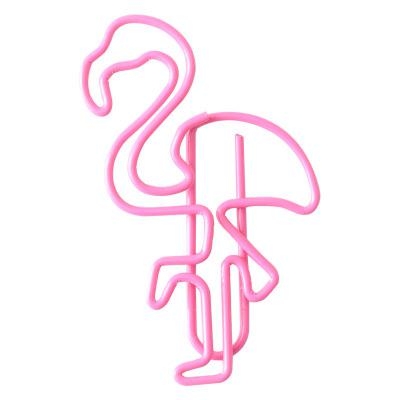 

10 PCS Flamingo Bookmark Paper Clip Metal Bookmarks(Pink)