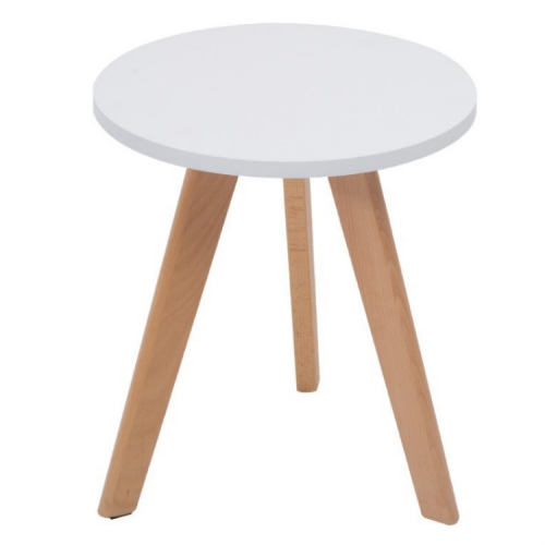 

Small Apartment Small furniture Creative Leisure Solid Wood Balcony Coffee Tea Round Table, Size:Diameter: 50cm Height: 45cm(White)