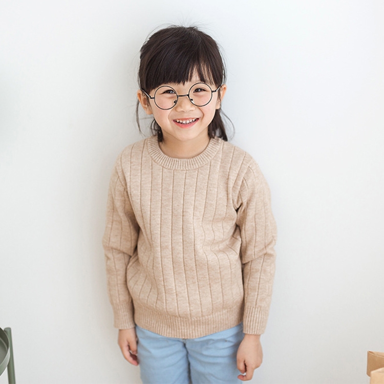

140cm Rabbit Down Fabric Bottoming Shirt Knit Sweater for Children(Apricot)