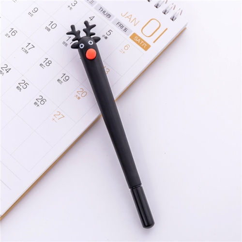 

4 PCS Christmas Reindeer Gel Pen Kawaii Stationery School Supplies(Black)