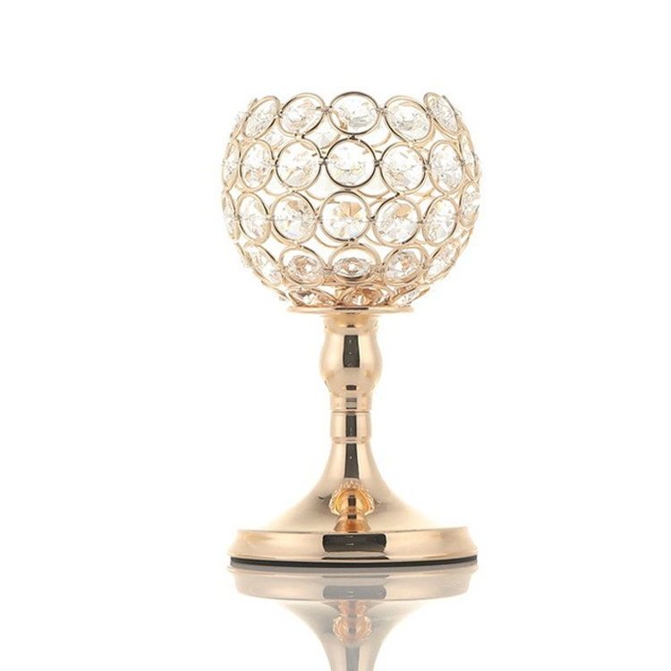 Sunsky Creative Single Head Gold Crystal Candlestick Decoration