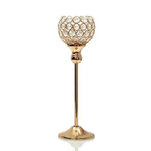 

Creative Single Head Gold Crystal Candlestick Decoration Hotel Decoration Candle Holder Creative Crafts, Size:38cm