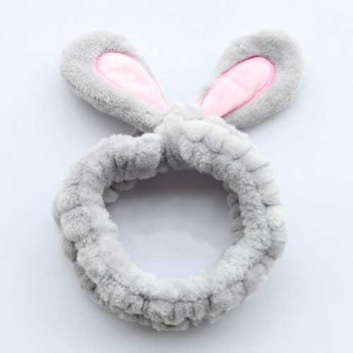 

Cute Soft Rabbit Ears Women Hair Band Velvet CartoonHeadband Ornaments(Gray)