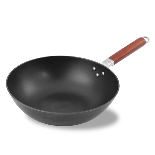 

Uncoated Cast Iron Wok Pan for Induction Cooker Gas Range, Style:30cm Single Pot