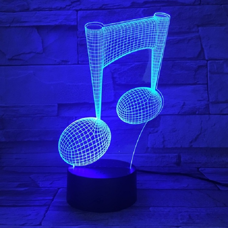 

Music Note 3D Visual Light Touch Colorful Changing Decorative Table Lamp LED Night Light