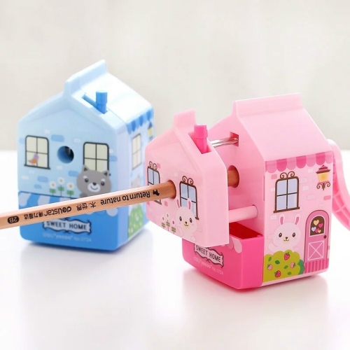 

Happy Houses Hand Crank Pencil Sharpener School Stationery Office Supplies, Random Color Delivery