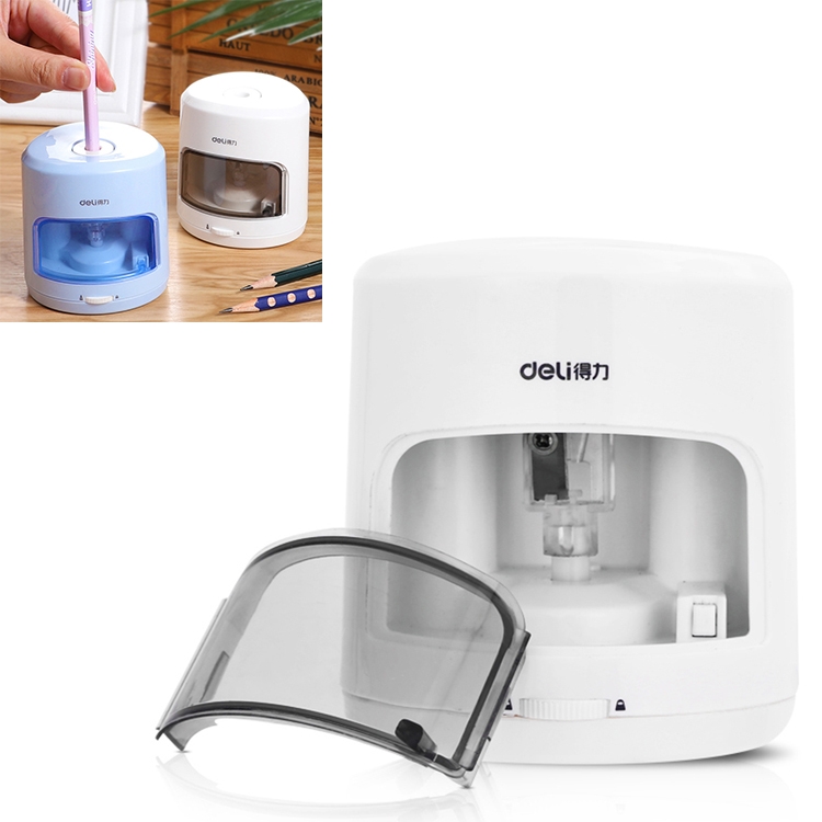 

Deli Electric Pencil Sharpener Home School Mechanical Sharpener Office School Supplies(White)
