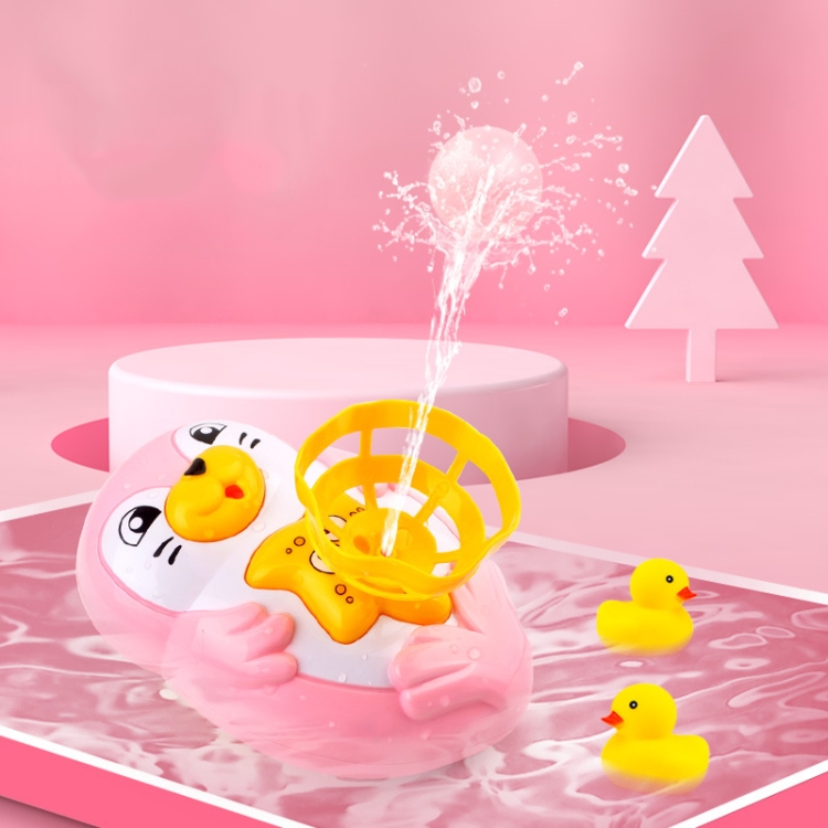 

Bathing Water Spray Toy Cartoon Seal Playing with Water Toy(Pink)