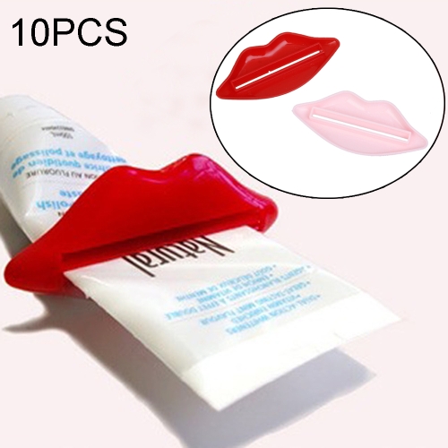 

10 PCS Toothpaste Tube Squeezer Sexy Hot Lip Kiss Bathroom Tube Squeezer Dispenser Cream Squeezer Random Color