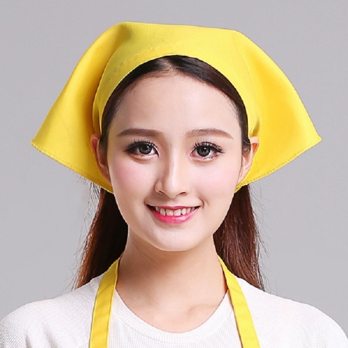 

Waiter Men and Women Kitchen Work Turban Hat Triangle Scarf Chef Hat, Size:Adjustable(Yellow Sticky Buckle)