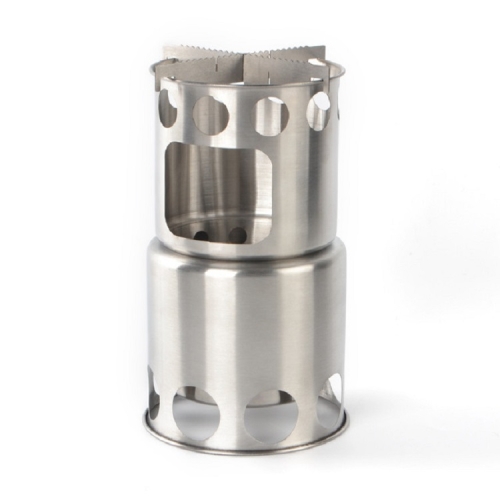 

Outdoor Stainless Steel Windproof Stove Portable Camping Roast Stove Set, Specification:Wood Stove