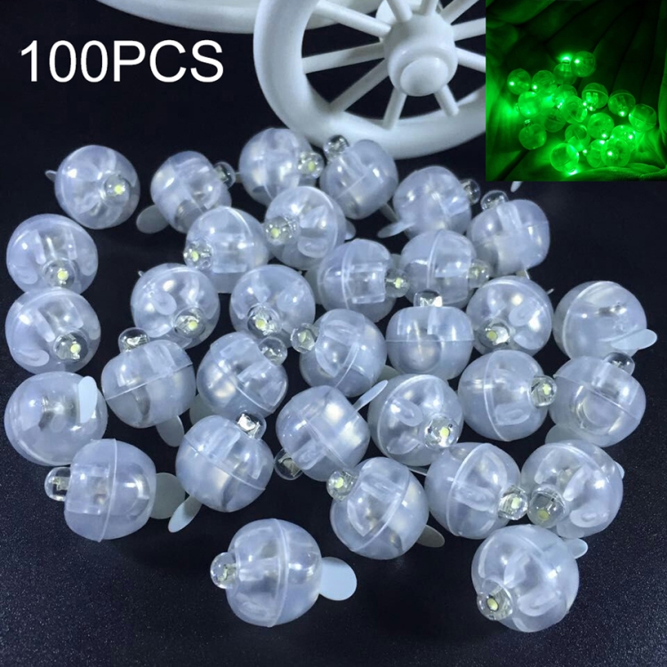 

100 PCS Round Flash Ball LED Balloon Lights Mini Flash Luminous Lamps Lantern Bar Christmas Wedding Party Decoration Lights(Green)