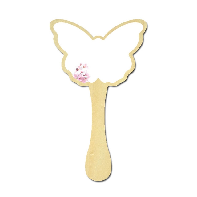 

Wooden Mirror Cartoon Butterfly Rabbit Baby Kids Room Decor Handle Mirror Decorative For girl living room bedroom(Wood Color Butterfly B Fat)