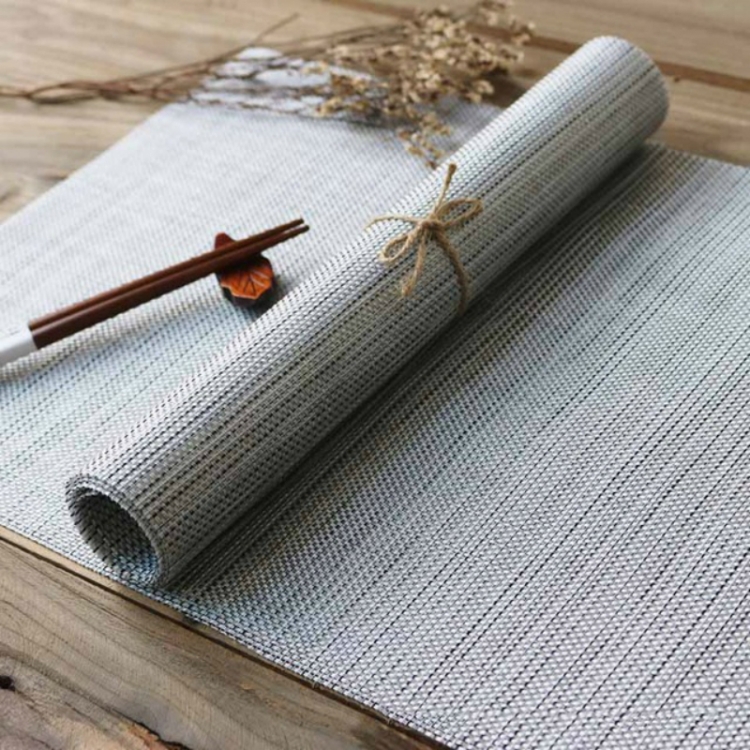

2 PCS Table Mat Rectangular PVC Bowl Plate Cup Pads Braided Heat Insulation Pad Kitchen Accessories(B)
