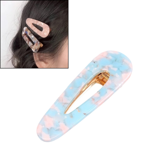 

Women Acetic Acid Hair Clips Leopard Print Waterdrop Barrettes Girls Hair Accessories(Drop blue)