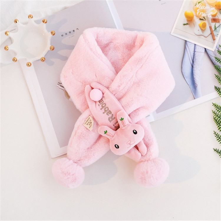 

Children Cartoon Animal Plush Warm Scarf, Size:80 x 10cm(Rabbit+Pink)