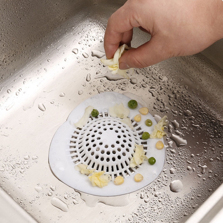 

Silicone Kitchen Sink Strainer Bathroom Hair Catcher(White)