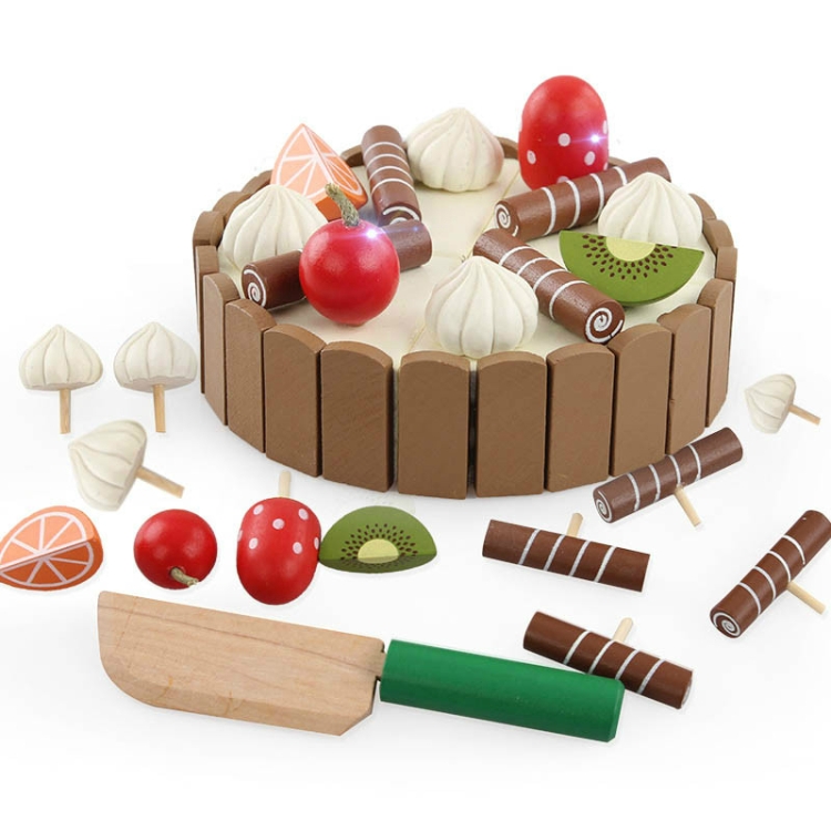 

Wooden Kitchen Toys Pretend Play Cutting Cake Model Food Toys for Kids