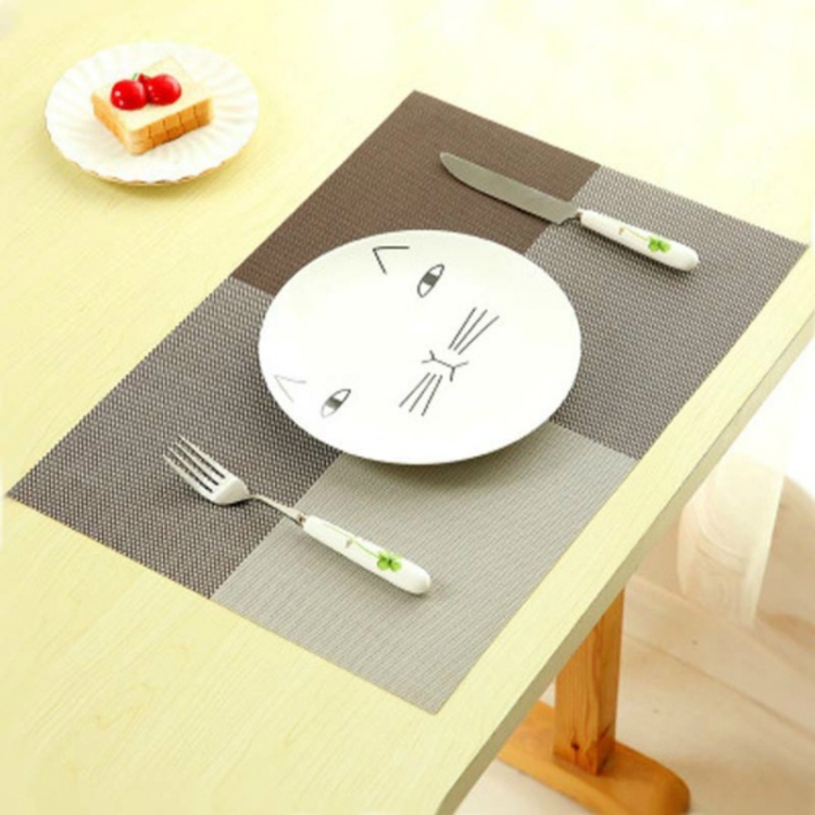 

2 PCS PVC Dining Table Placemat Europe Style Kitchen Tool Tableware Pad Coaster Coffee Tea Place Mat(Coffee)
