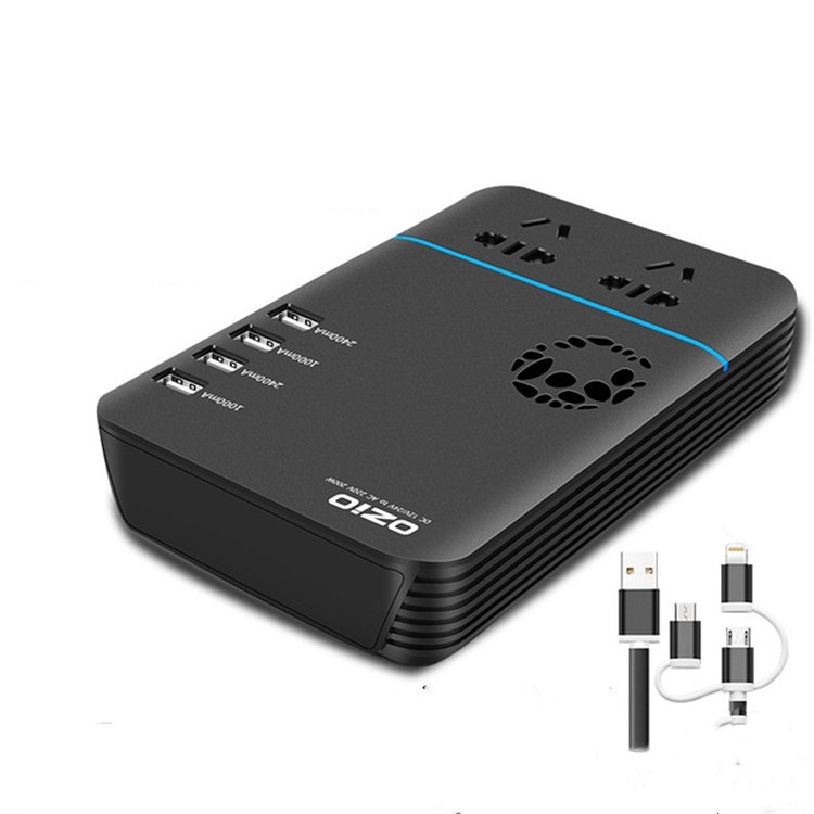 

OZIO 200W Car Inverter 12V/24V To 220V USB Socket Fast Charging Pressure Switch, Model:12V I20-C