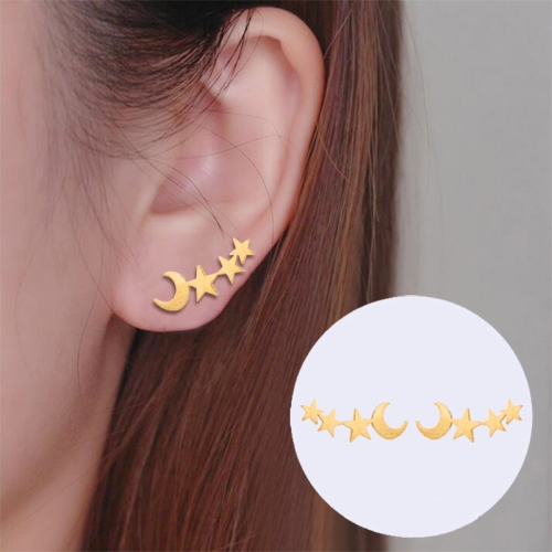 

Simple Moon Star Stud Earrings for Women Birthday Gift Jewelry(Gold)