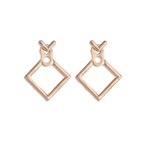 

Simple Metal Triangle Square Girl Earing Jewelry Accessories(Square Gold)