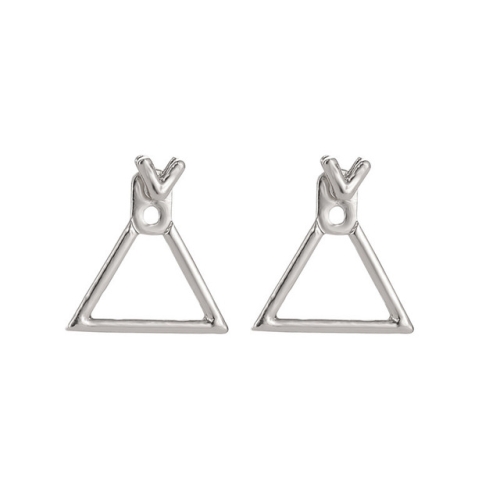 

Simple Metal Triangle Square Girl Earing Jewelry Accessories(Triangle Silver)
