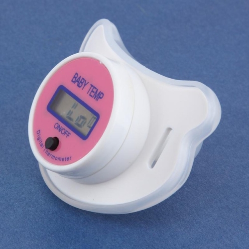 

2 PCS Baby Nipple Thermometer Medical Silicone Pacifier LCD Digital Children Thermometer(Pink)