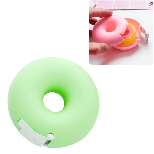 

Cute Heart Shape Plastic Tape Dispenser Creative Donut Decorative Tape Cutter Kids Office School Supplies(Green Donut)