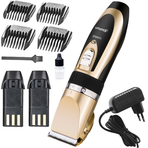 

Wireless Electrical Hair Trimmer Rechargeable Mute Hair Clipper Hair Cutting Machine Set Trimmer Tool with 4 Combs Red with EU Plug