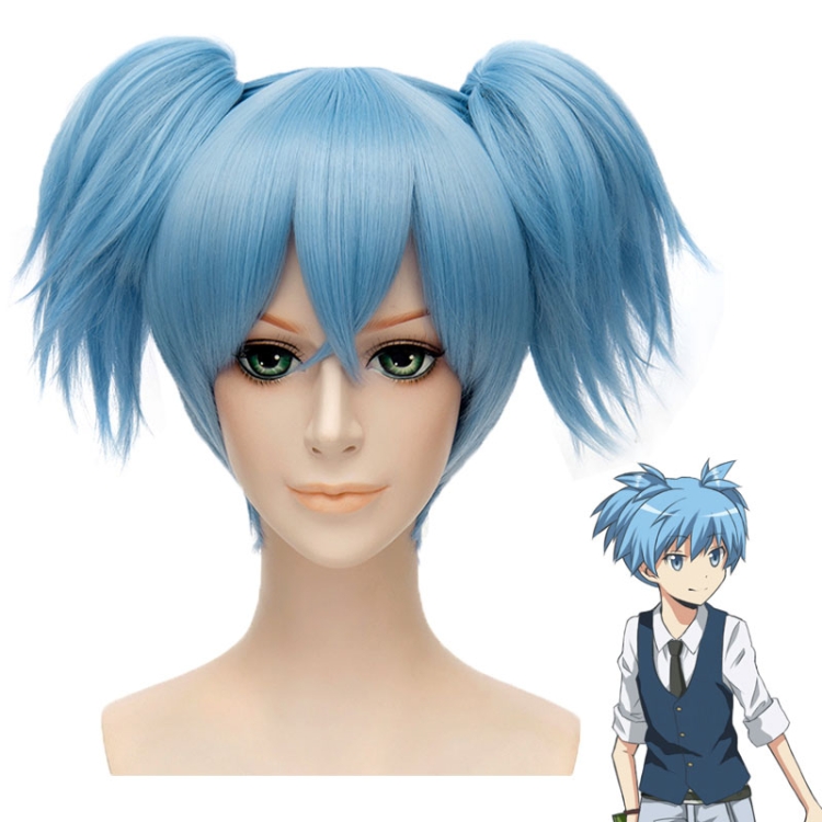 

Anime Assassination Classroom Shiota Nagisa Ponytails Wig Cosplay Costume Synthetic Hair(Blue)