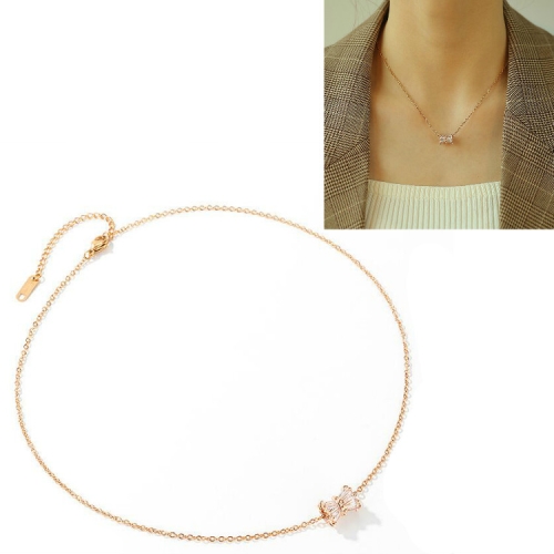 

OPK Creative Personality Diamond Necklace Clavicle Chain Jewelry(Rose Gold)