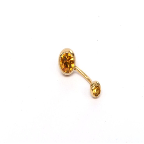 

Human Perforated Jewelry Electroplated Gold Double-drilled Umbilical Ring Czech Drill Umbilical Nails Thick Rod Earrings Punk Style(yellow)