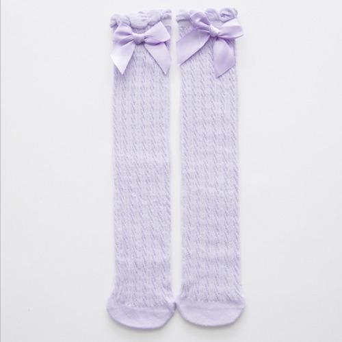 

Lovely Pure Cotton Mid-Barrel Princess Knee Socks Baby Socks, Kid Size:28cm(Purple)