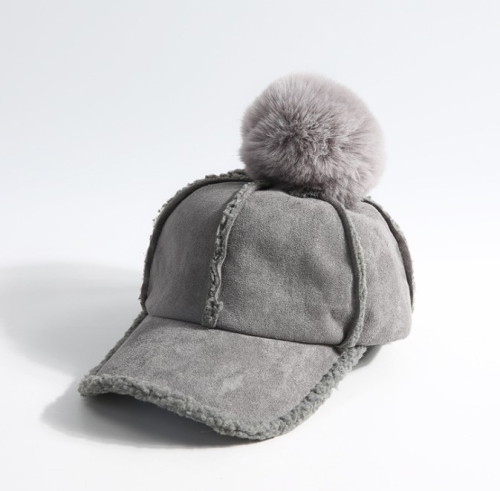

Winter Hat Women Slouchy Peaked Cap Visors Cap Warm(Gray)