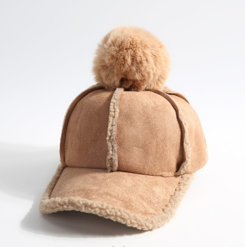 

Winter Hat Women Slouchy Peaked Cap Visors Cap Warm(Camel)